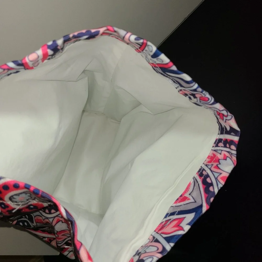 Pink Gray Blue Insulated Lunch‎ Bag Vera Bradley Lunch Bunch Fold Down Top